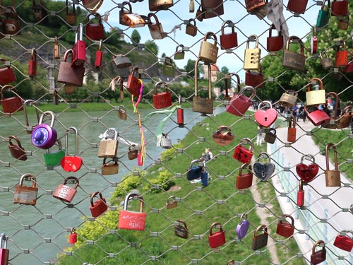 Love Locks on Makartsteg Bridge in Salzburg